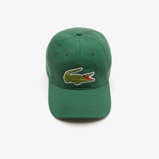 LACOSTE BIG CROCODILE ADJUSTABLE GREEN COTTON CAP