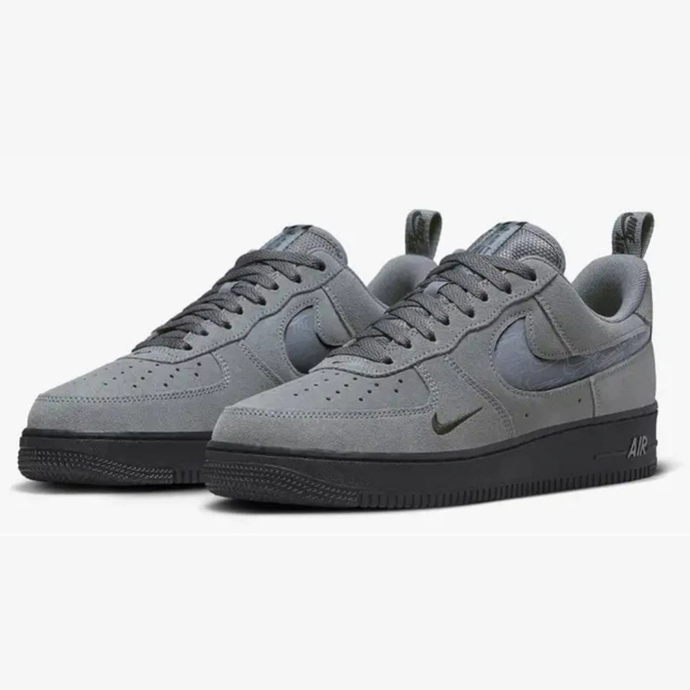 NIKE AIR FORCE 1 LOW '07 LV8 REFLECTIVE SWOOSH COOL GREY