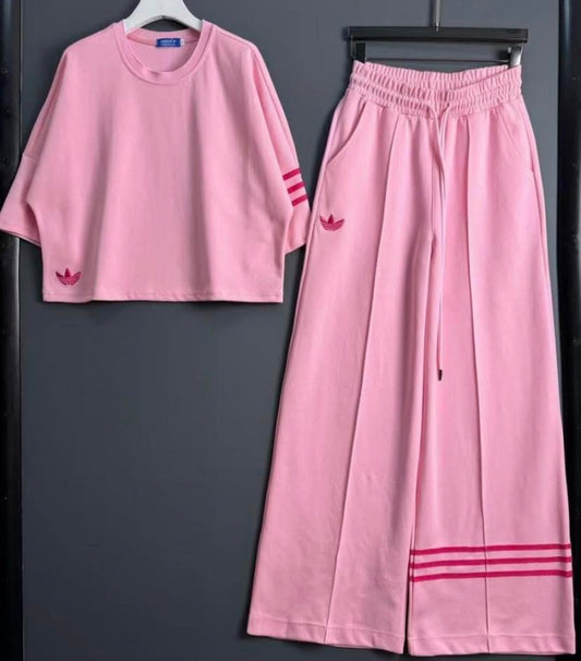 adidas Adilenium set features a wide-leg track pant