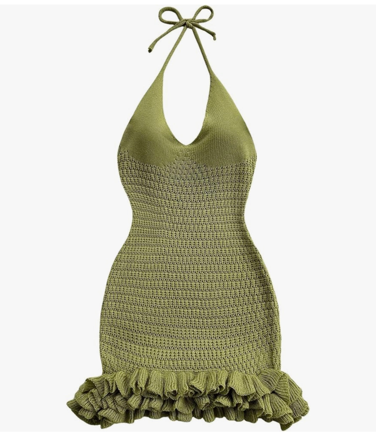 Crochet Halter Mini Dress