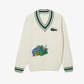 Lacoste Men's Comic Badge Striped V-Neck
Sweater