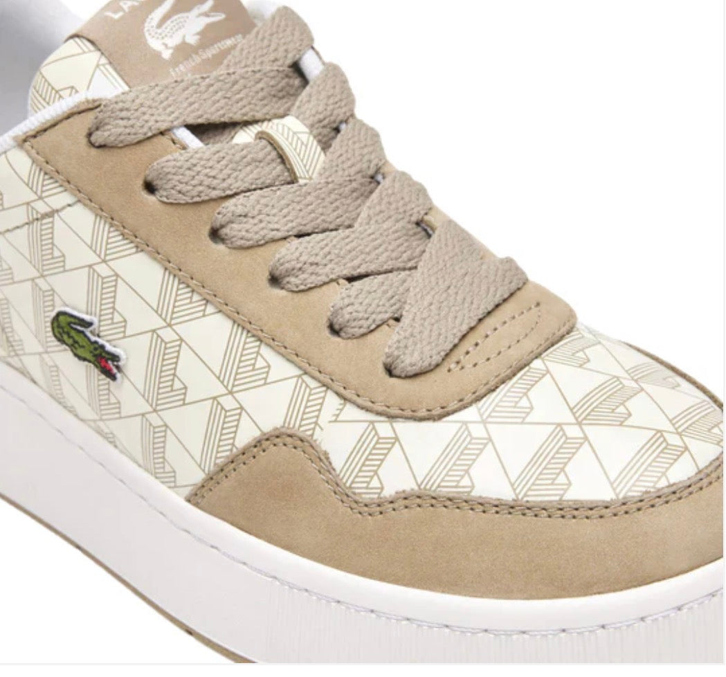 Lacoste Beige Ace Clip Leather
Monogram Sneakers