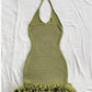 Crochet Halter Mini Dress