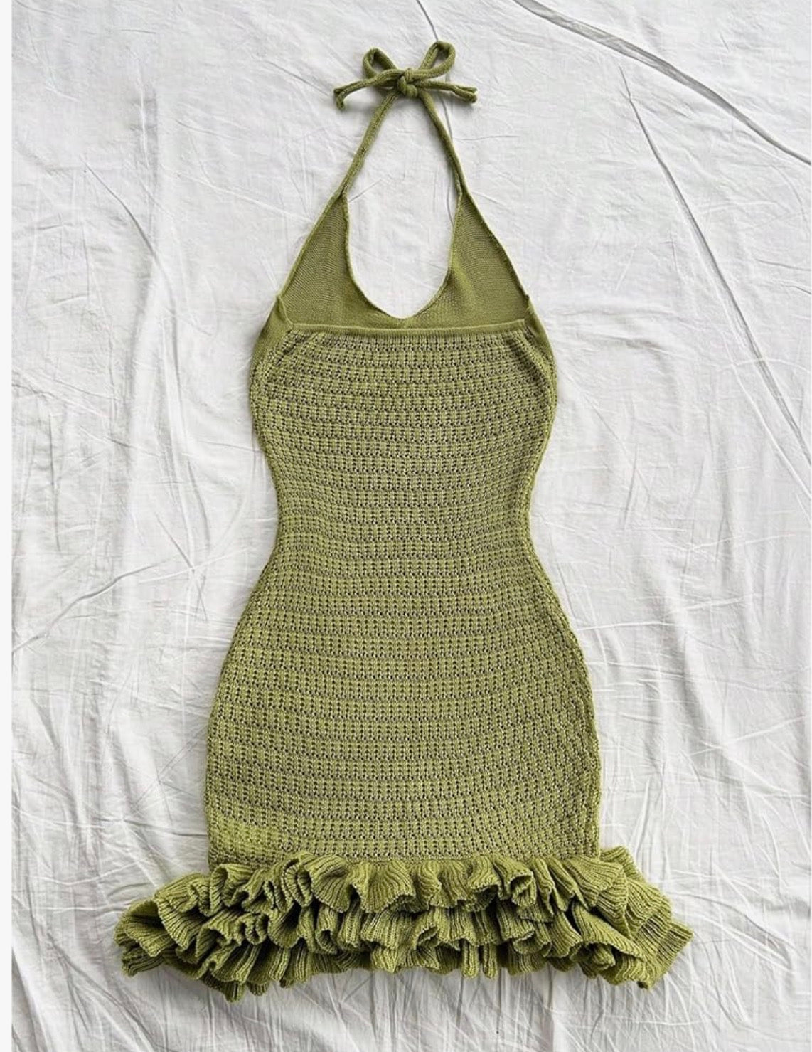 Crochet Halter Mini Dress