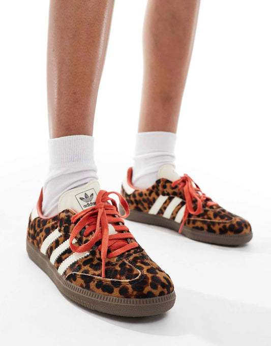 ADIDAS ORIGINALS SAMBA SNEAKERS IN LEOPARD PRINT