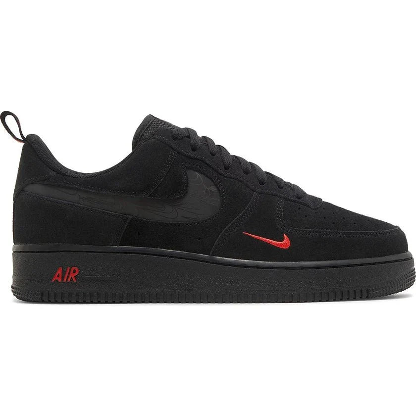 NIKE AIR FORCE 1 LOW "MULTI SWOOSH BLACK/CRIMSON"