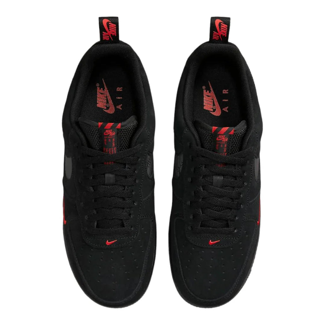 NIKE AIR FORCE 1 LOW "MULTI SWOOSH BLACK/CRIMSON"