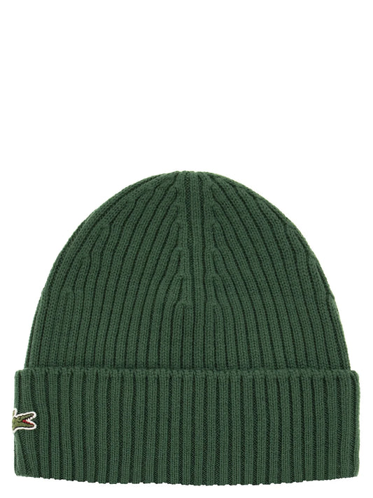 Lacoste Logo-Embroidered Ribbed Beanie