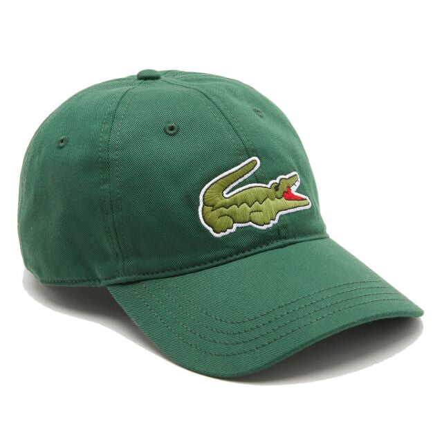 LACOSTE BIG CROCODILE ADJUSTABLE GREEN COTTON CAP