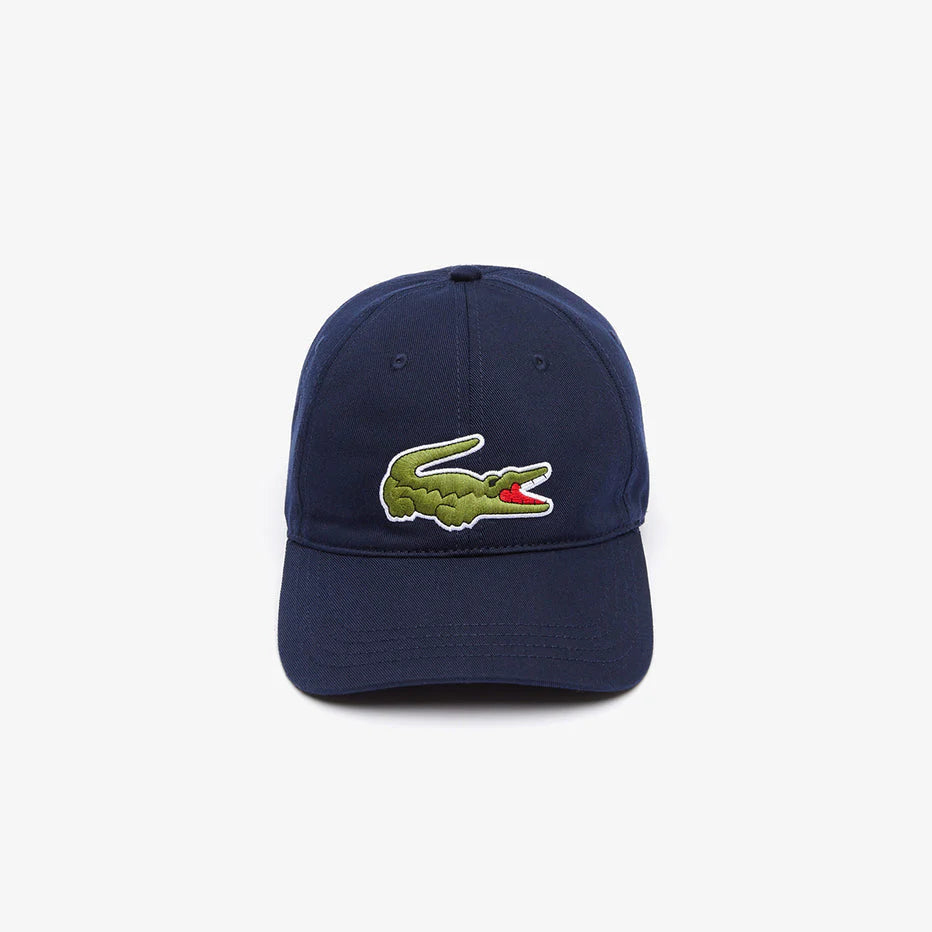 LACOSTE BIG CROCODILE ADJUSTABLE NAVY COTTON CAP