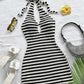 Crochet Halter Mini Dress Black and white