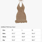 Crochet Halter Mini Dress Brown