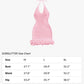 Crochet Halter Mini Dress Pink